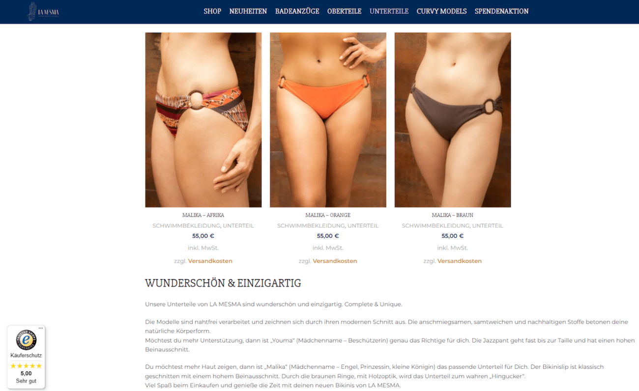 LA MESMA Shop unterteile