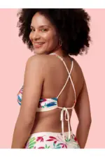 LAURA – Flower Print Bikini-Top – Bild 4