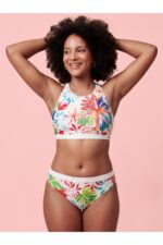 LAURA – Flower Print Bikini-Top